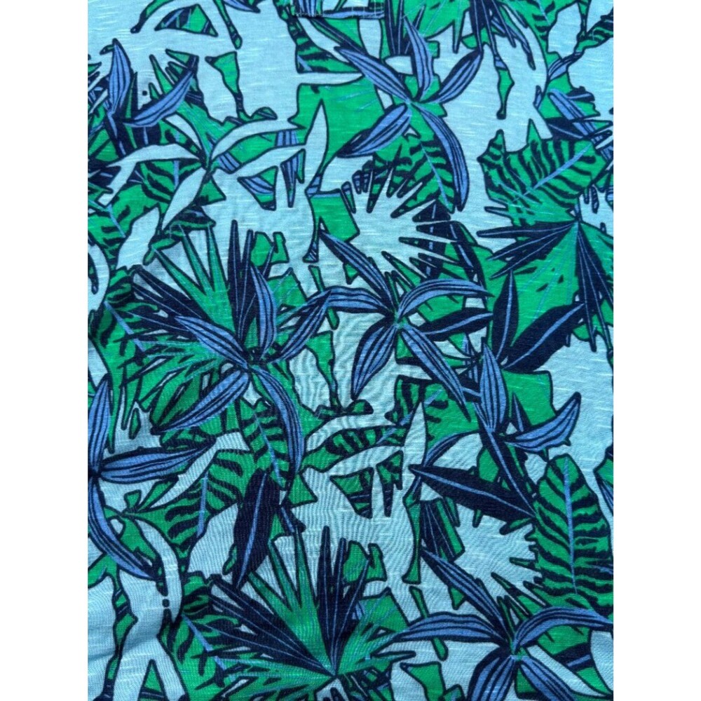 NWT Palm Grove Tropical Leaf Print Slub Knit Tunic 3/4 Sleeves Size Medium - Picture 3 of 7